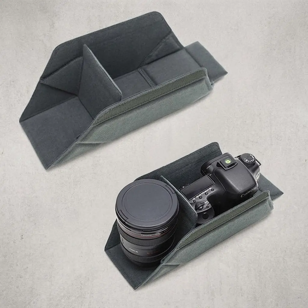 Shockproof Camera Insert Bag, Luggage & Bag Accessory with Removable Thick Interior, Adjustable Dividers, Folding Design for Compact Fit & All-Around Mirrorless Camera Gear Protection