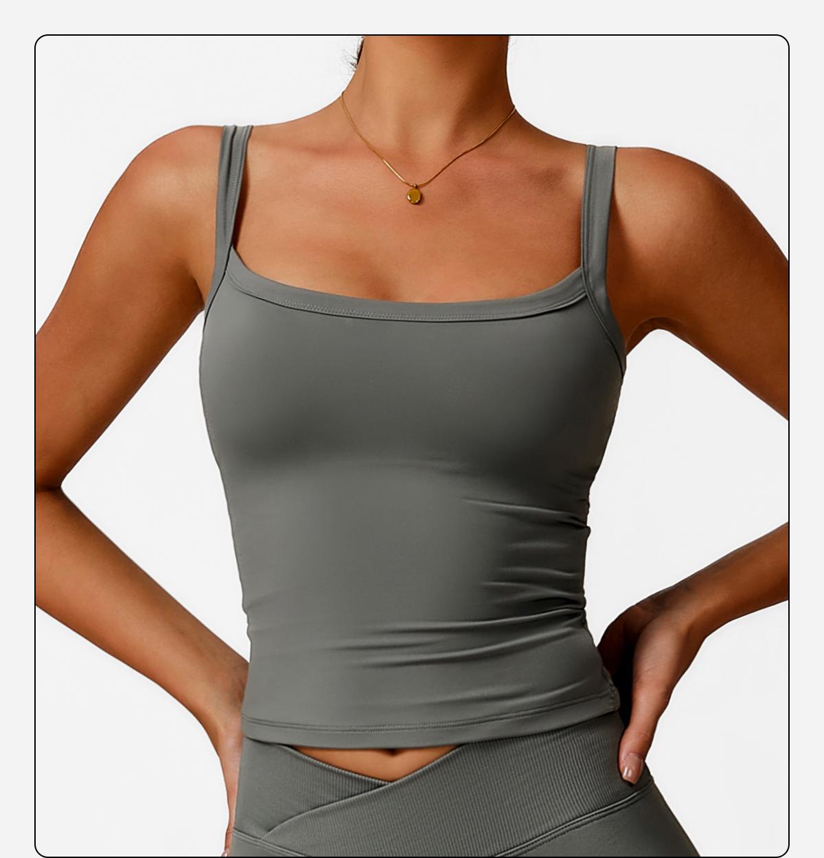 2025 Summer Women's Yoga Tank Top - Racerback Sleeveless Workout Shirt with Built-in Bra | 4-Way Stretch, Quick Dry & Breathable for Hot Yoga, Gym | TikTok Viral Fitness Apparel