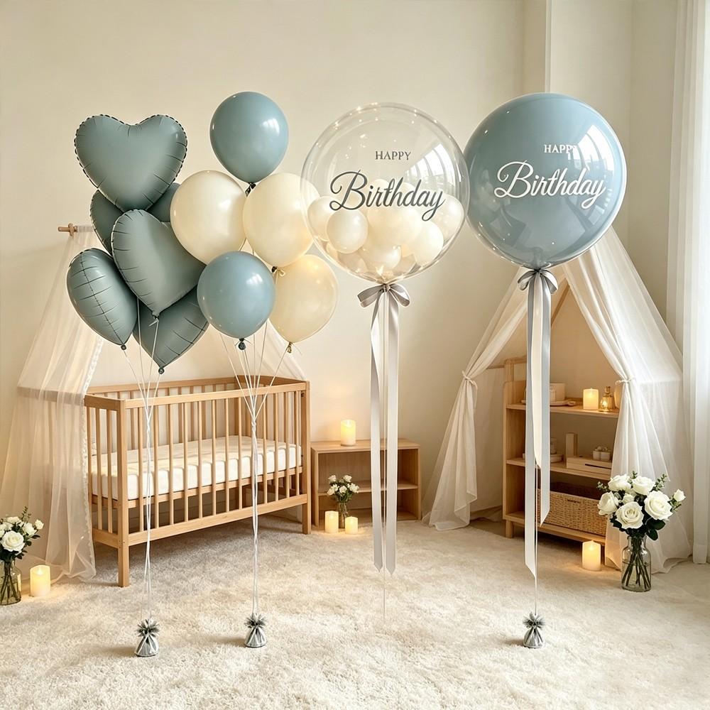 Blue Latex Balloon Set, Bubble Ball Kit with Small Balls, Perfect for Birthday Parties, Anniversary, Baby Shower, Gender Reveal, Balloon Decorations
