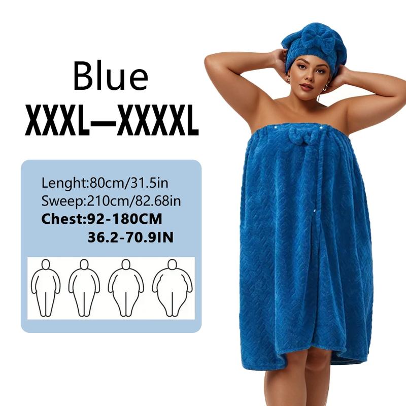 Plus Size Bath Skirt & Shower Cap Set, 2 Counts/set Adjustable Bath Skirt & Shower Cap, Thickened Bath Skirt, Ideal for Home Use, Travel, Sauna, and Spa, Womenswear