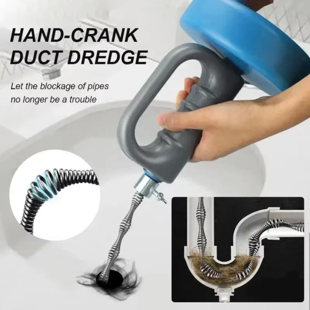3/5Meters Long Kitchen Toilet Sewer Blockage Hand Tool Pipe Dredger Drains Dredge Drill-Powered Extendable Spring Cleaning