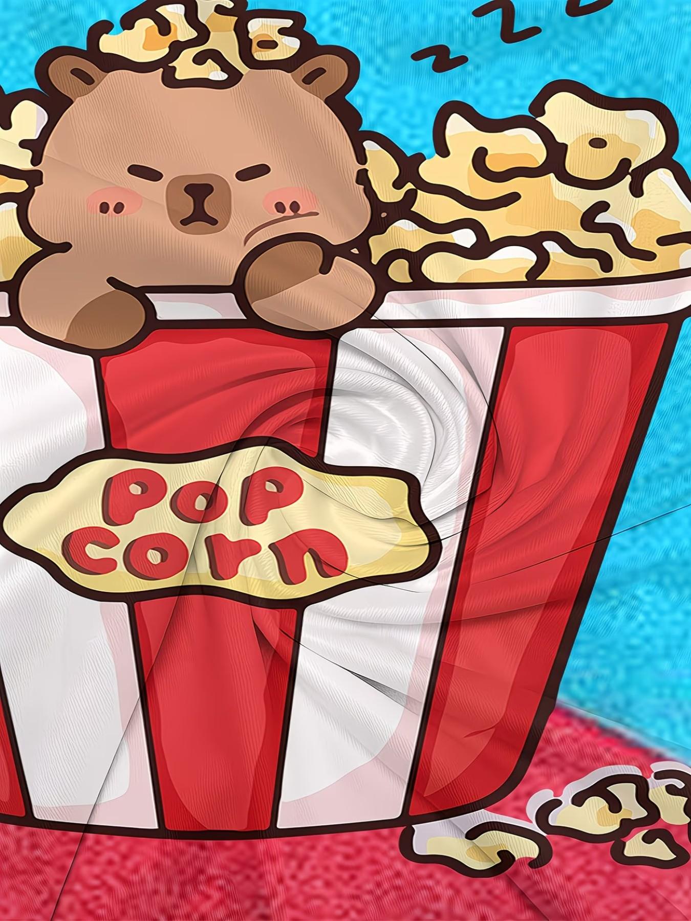 Girls' Capibara Pattern Jumpsuit, Cute Cartoon Print, Ruffled Quick-Dry Swimwear, Fashionable Beach Party, Sporty Slim-Fit