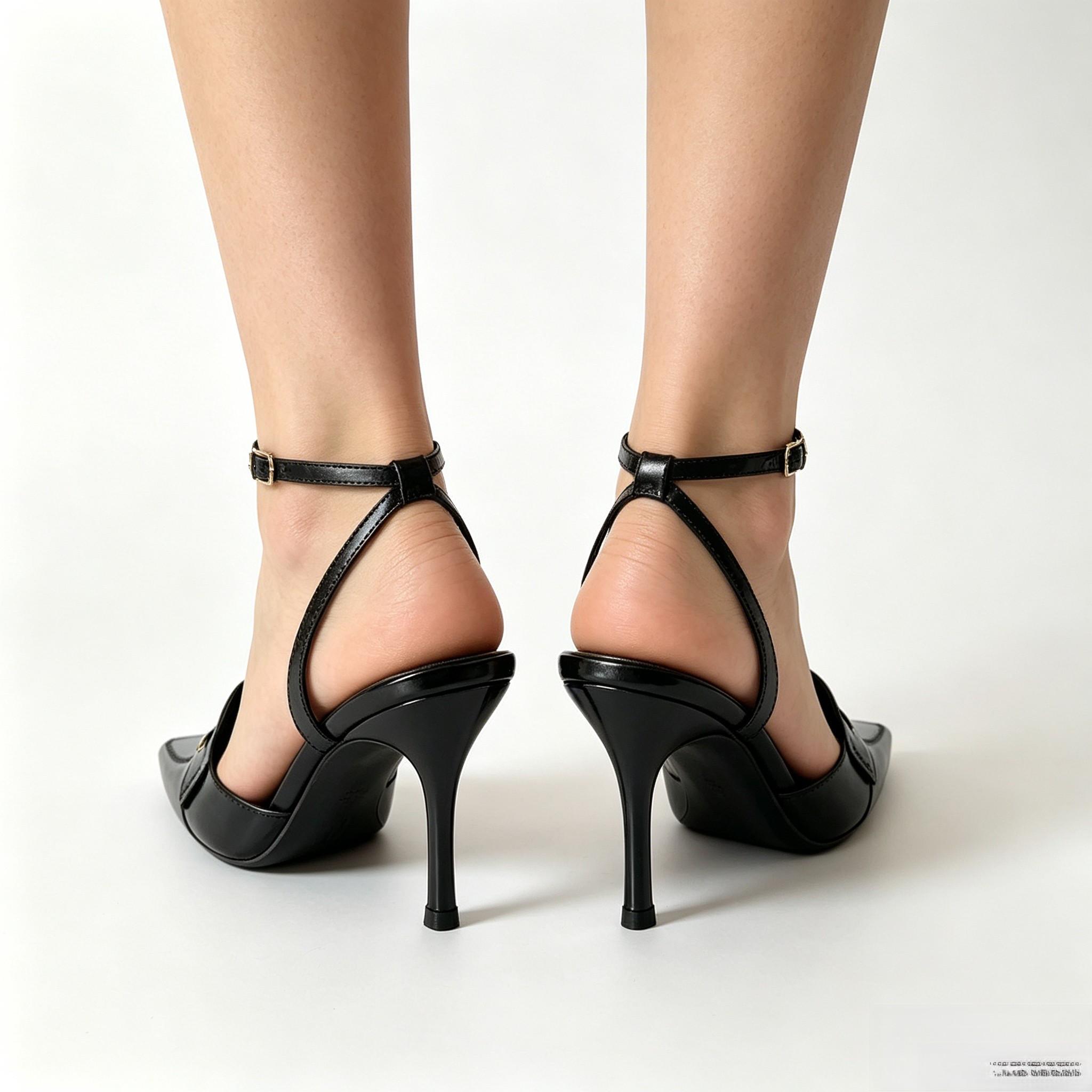 Womens Pointed Toe Sandals Slingback Kitten Heel Pumps Slip On Ankle Buckle Dress Shoes summervibes Office Approved Kitten Heel Slingback Shoes for Women, Black Patent Leather Pointed Toe Low Heels,  black kitten heels, slingback kitten hee
