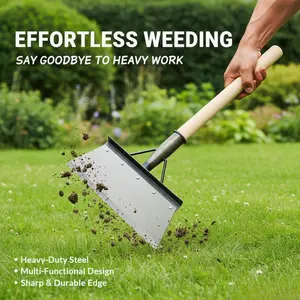 Stainless Steel Multifunctional Cleaning Shovel, Heavy Duty Flat Shovel for Weeding Planting Landscaping, Garden Tool (Handle Not Included)