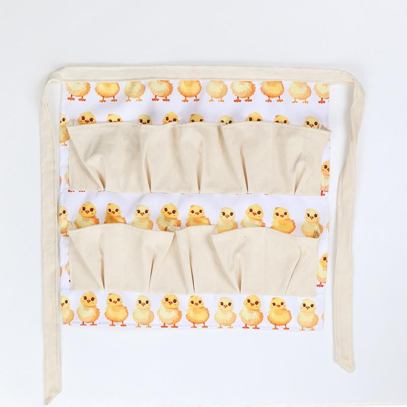 Lightweight 100% Polyester Egg Apron with Multiple Pockets, Farm Skirt for Picking Eggs, Durable Easy-Clean Design, Thanksgiving Kitchen & Outdoor, Home Cleaning