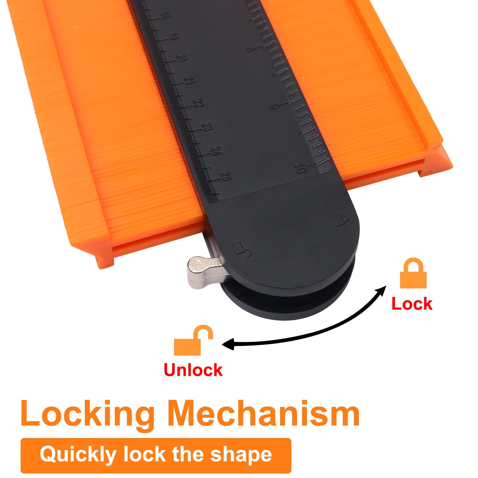 10" Contour Gauge – Precision Profile Tool for Woodworking, Tile & DIY Projects | Locking Design for Accurate Shape Transfer