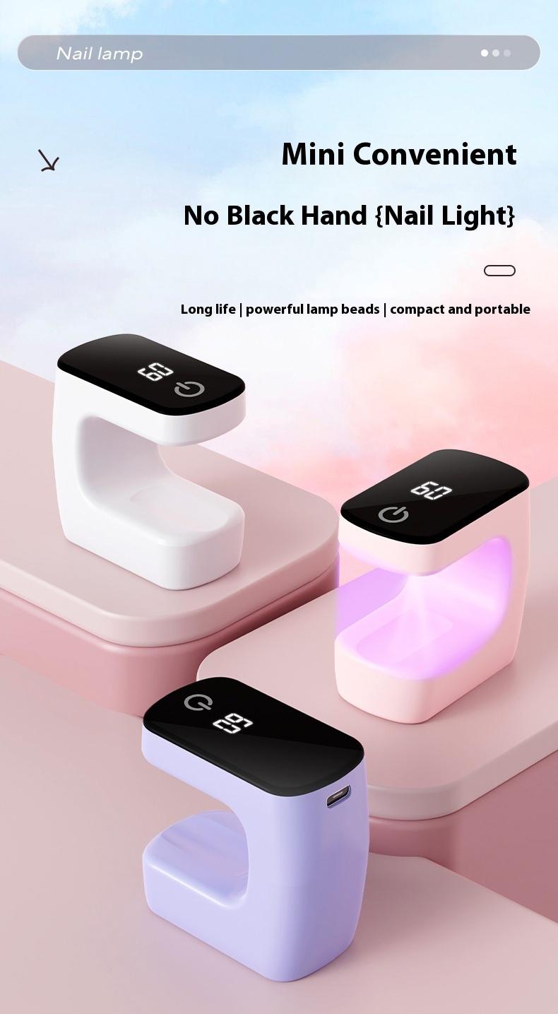 Intelligent digital display USB mini ultraviolet nail polish drying lamp - Rapid curing nail polish adhesive light therapy lamp - Portable digital nail drying machine - Household nail drying device - No black hand - Beginner's entry-level nail art tools