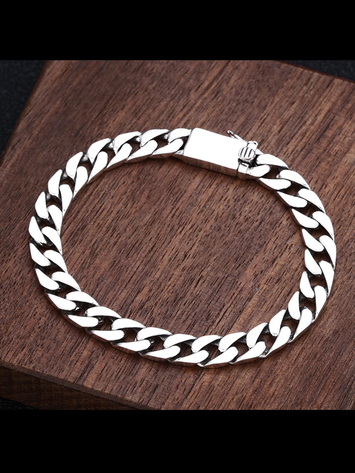 New High-End Handcrafted Unisex Tank Bracelet, Smooth Surface, Trendy Minimalist Clasp, Fashionable Accessory for Men and Women