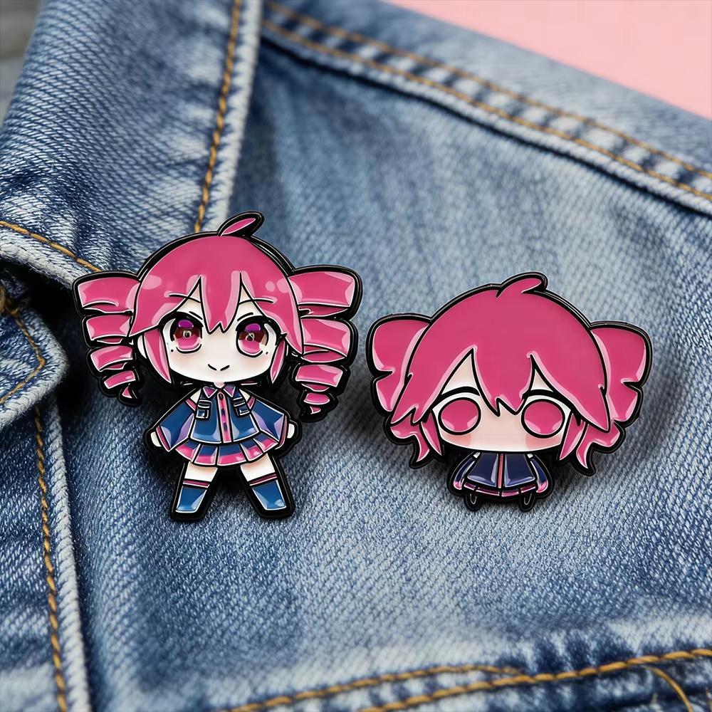 Cartoon Anime Kasane Teto Enamel Pin Cartoon Characters Brooch Manga Badges for Backpack Clothes Lapel Decorative Gifts