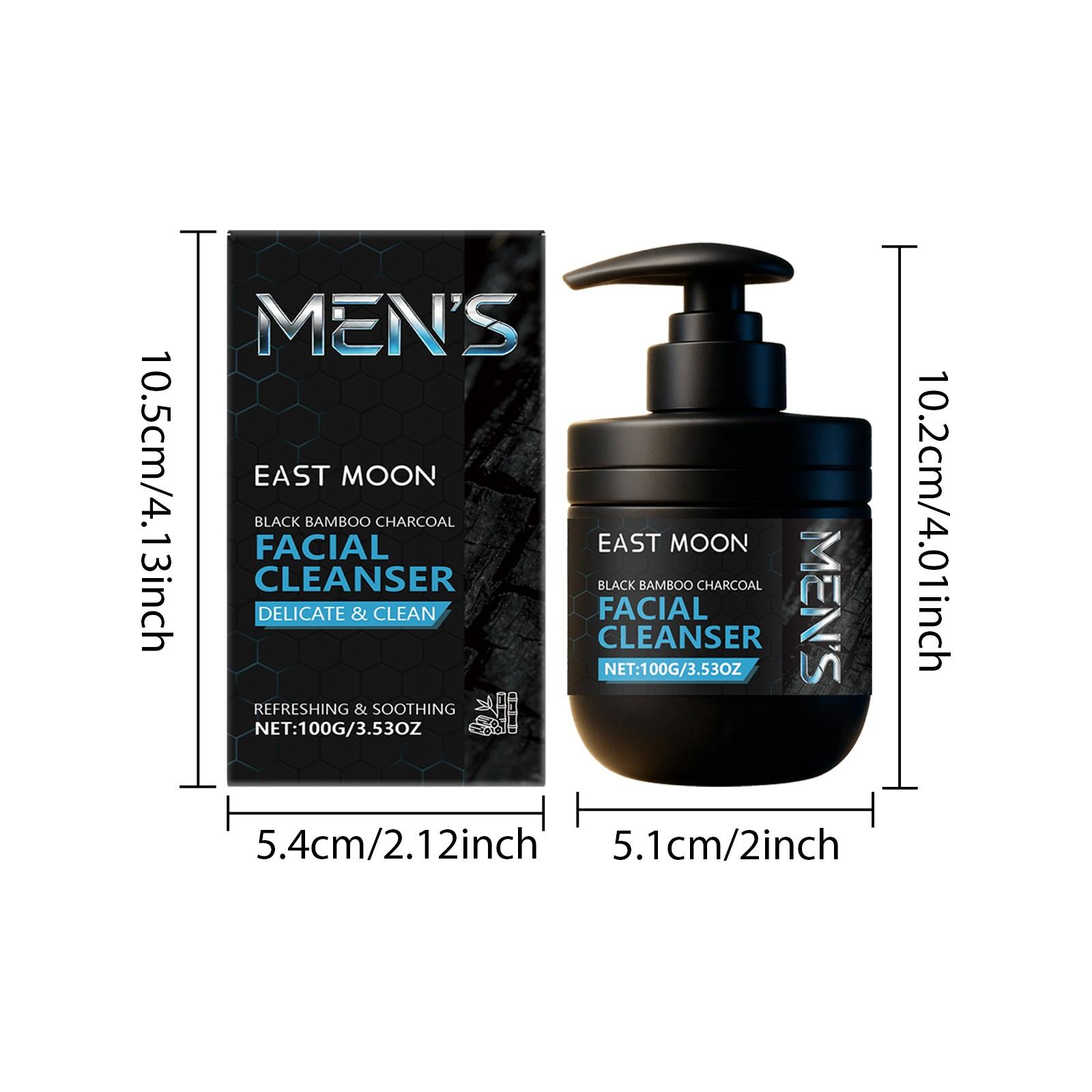 East Moon Men's Refreshing Face Wash, Gentle Cleanser, Hydrating Rich Foam, Non-Drying, Ideal for Daily Use, Soft Skin Care