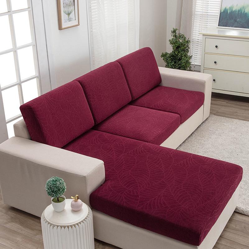 Waterproof Large Leaf Print 3D Stretch Sofa Cushion Cover, All-Season Dustproof Sofa Cover, Pet-Friendly Anti-Scratch Furniture Protector for Dogs & Cats, Ideal for Living Room & Bedroom Home Decor, Parties & Festivals.