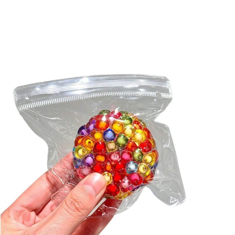 Creative Pop Beads Squishy, Noise Making Fidget Ball, Moldable Pearl Colorful Ice Cube Handmade Ball, Bracelet Style Stress Relief Squeeze Toy