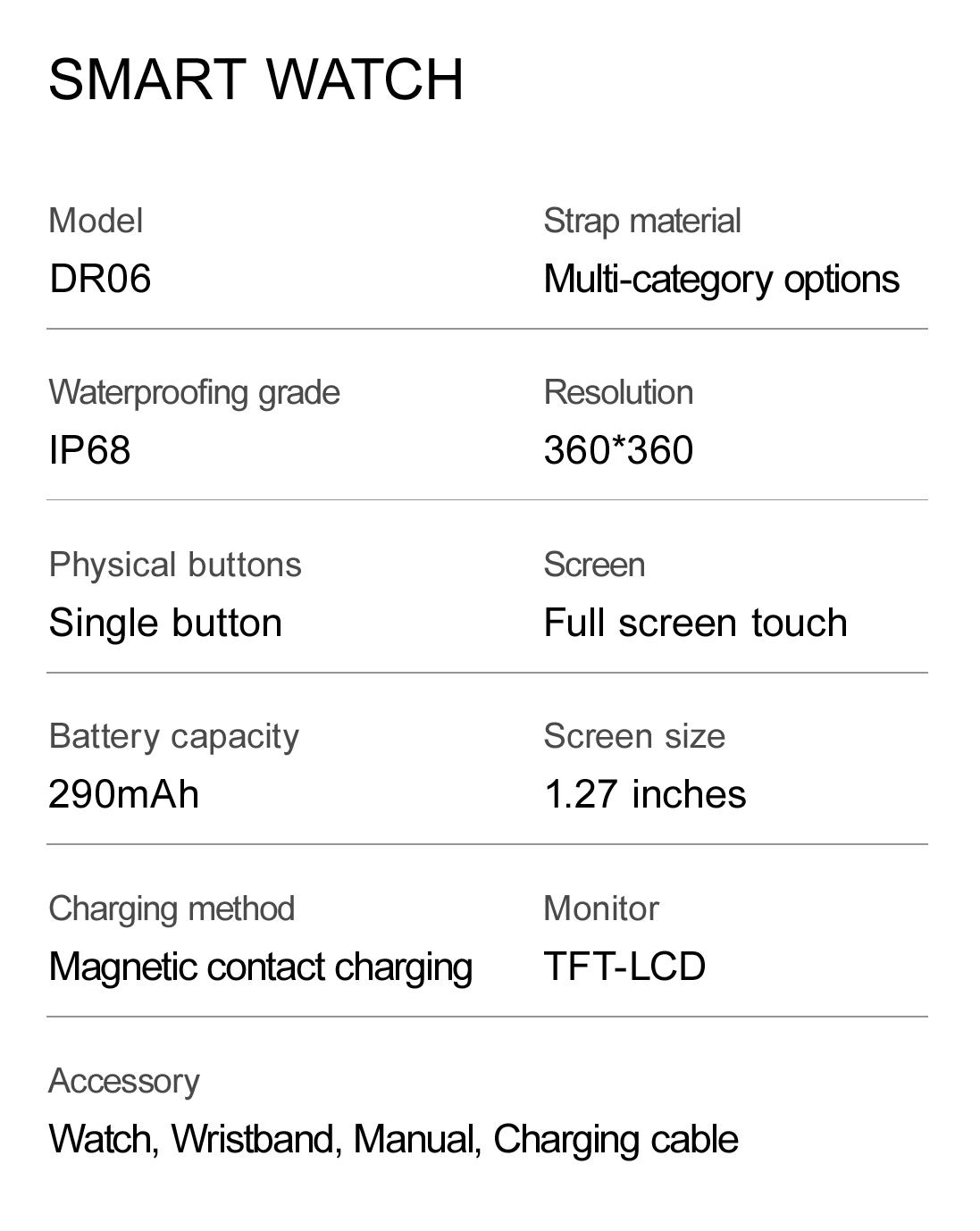 DR06 Stylish Round Smart Watch for Women Slim Versatile Heart Rate Sleep Monitor for Office Commuting Casual Wear