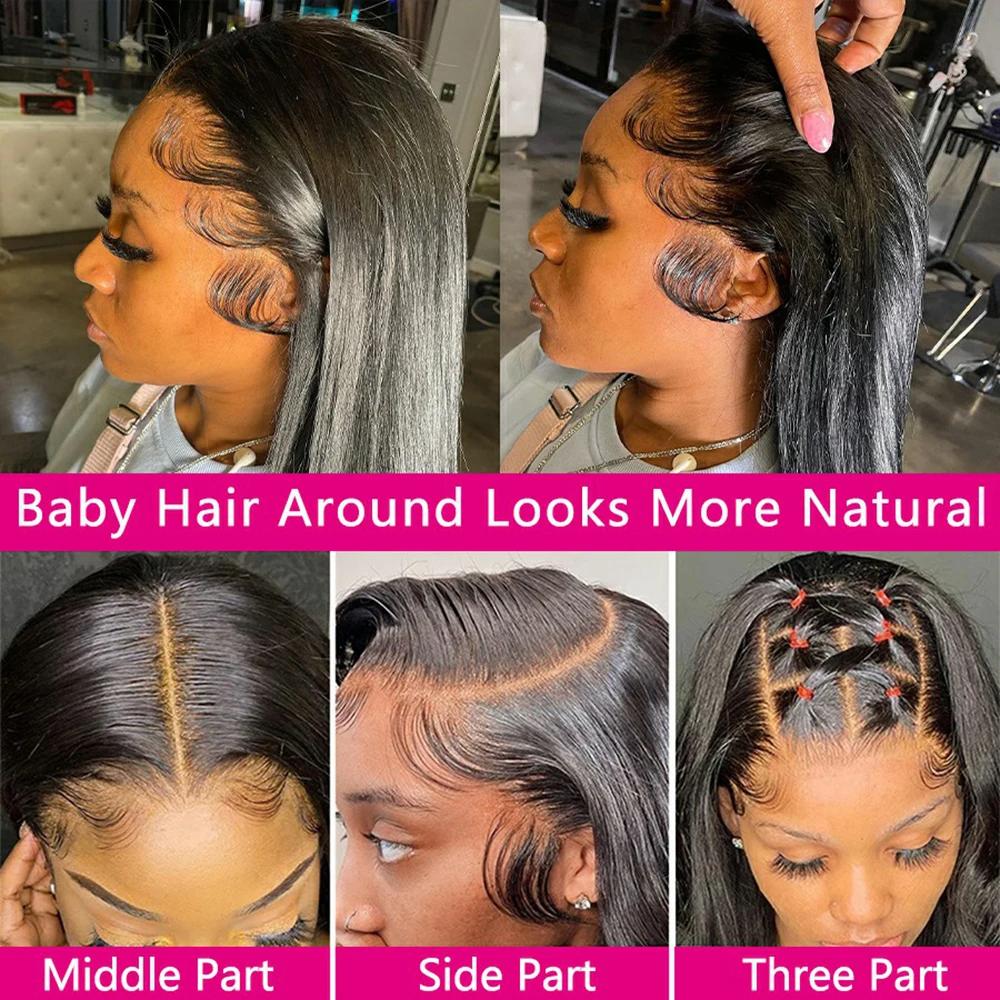 Bling Hair 360 Full Lace Wig  13X4 HD Transparent Lace Front Real Hair Wigs For Women 30 Inch Brazilian Straight 13x6 Lace Frontal Wig