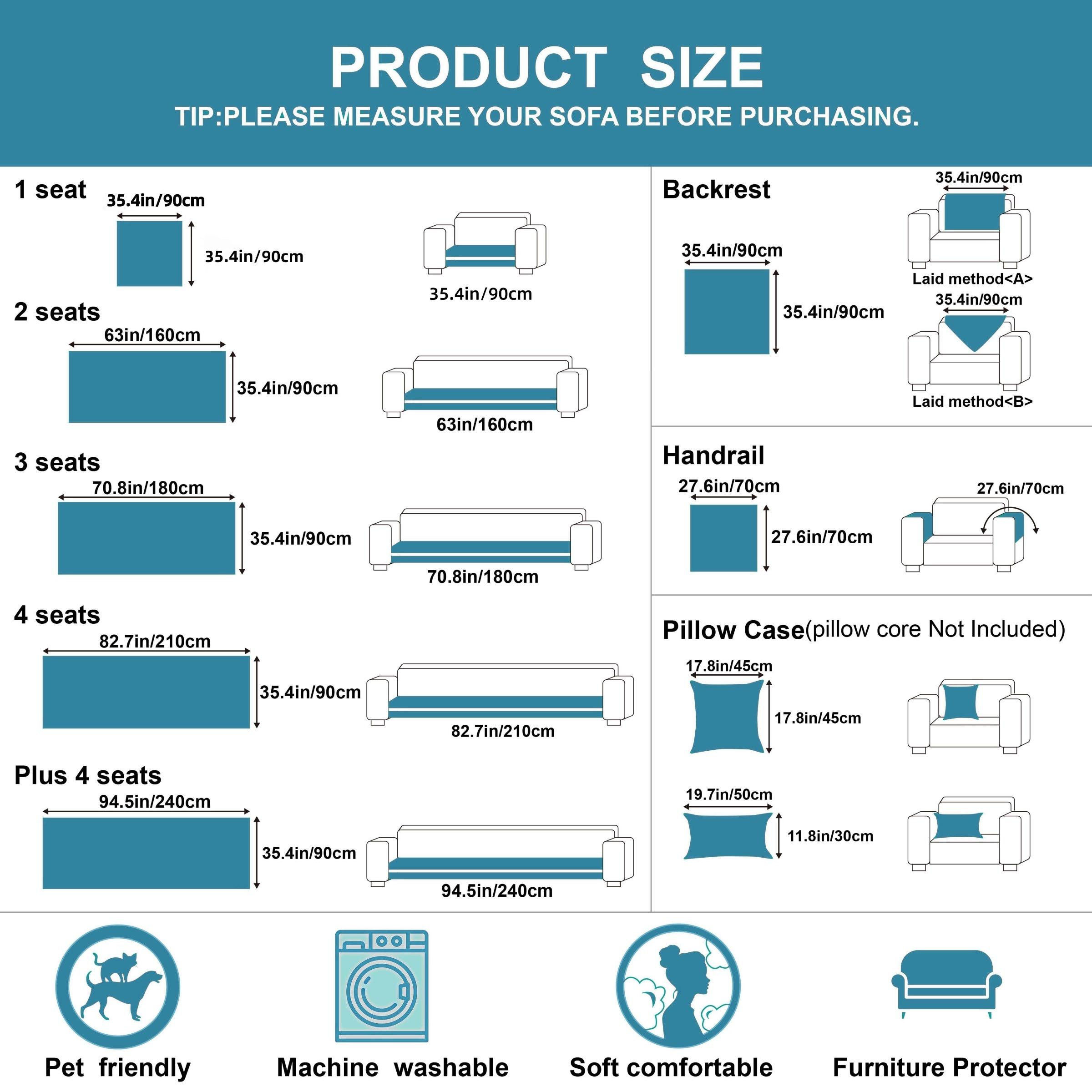 Solid Colour Plush Sofa Cover 1PC, Pet-Friendly Extra Thick Couch Protector, Soft Fluffy Faux Fur Sofa Pad, Non-Slip Machine Washable Anti-Scratch Furniture Throw for Living Room, Sectional, Loveseat & 3-Seater, Sofa Slipcover