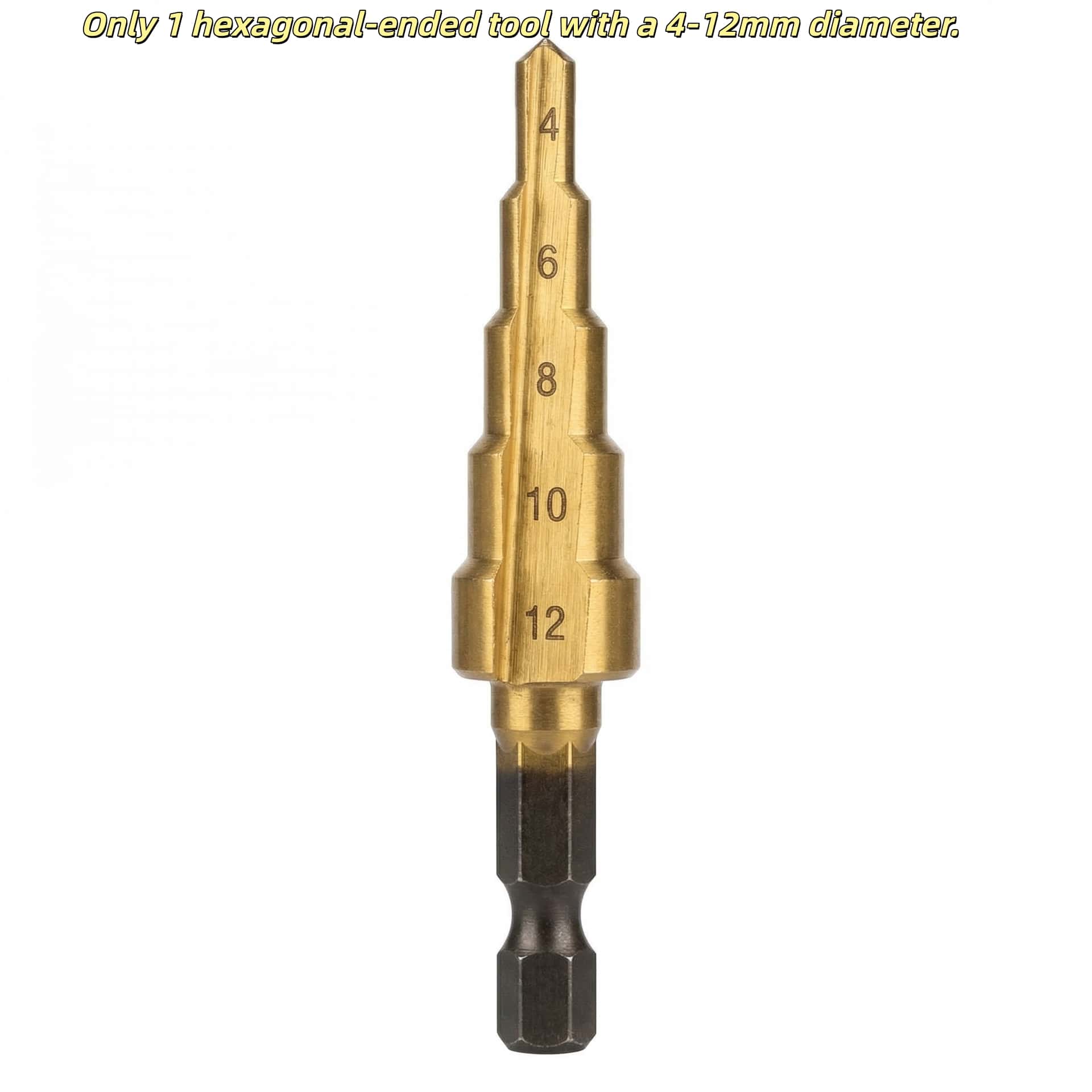 Stair Cone Drill Bit Set, Durable Stainless Steel, Hex Head, Suitable for Plastic/glass, Compatible with Disc Sander, Home Renovation Projects