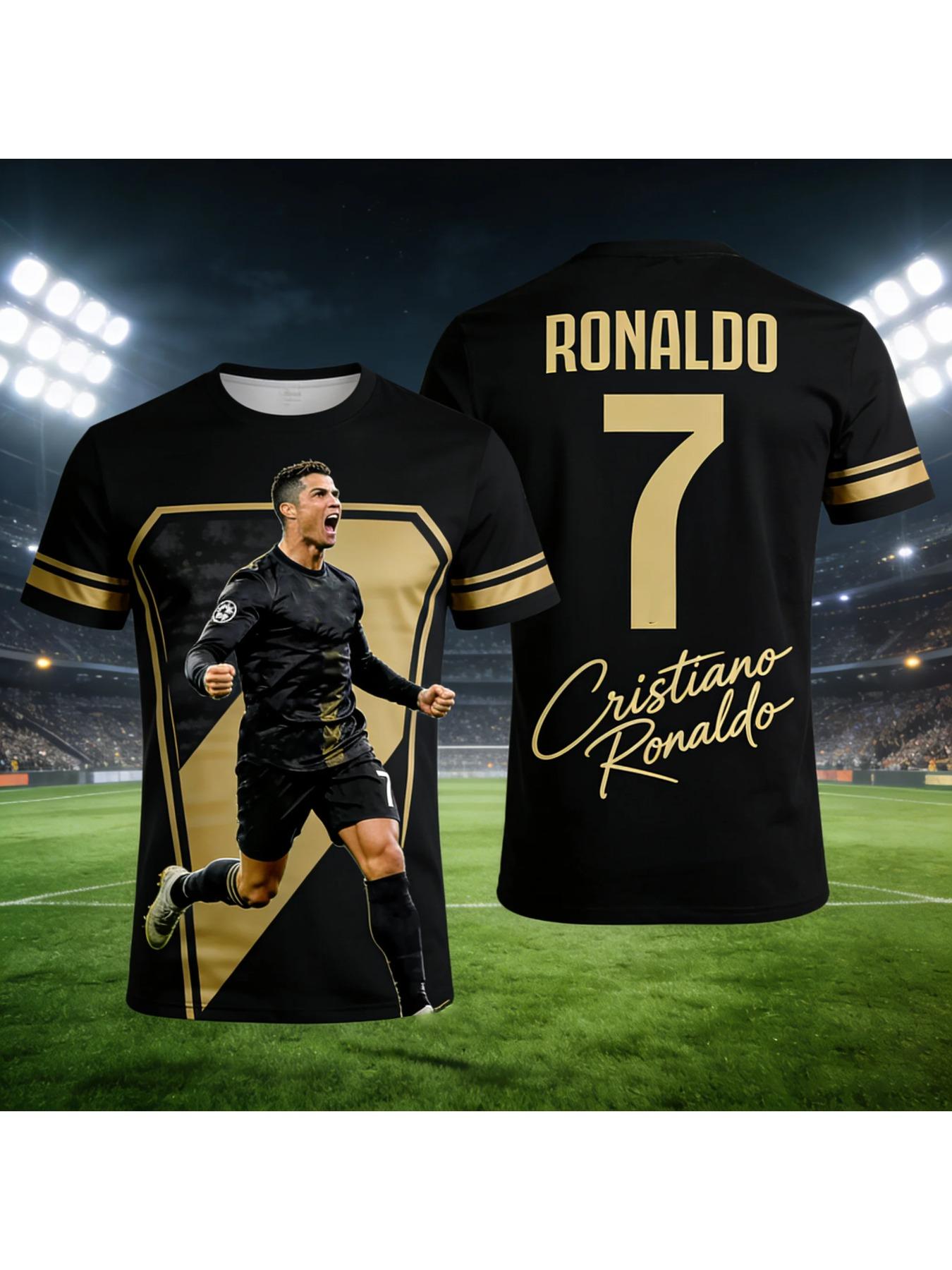 Ronaldo 3D printed football jersey - unisex, breathable T-shirt for summer sports