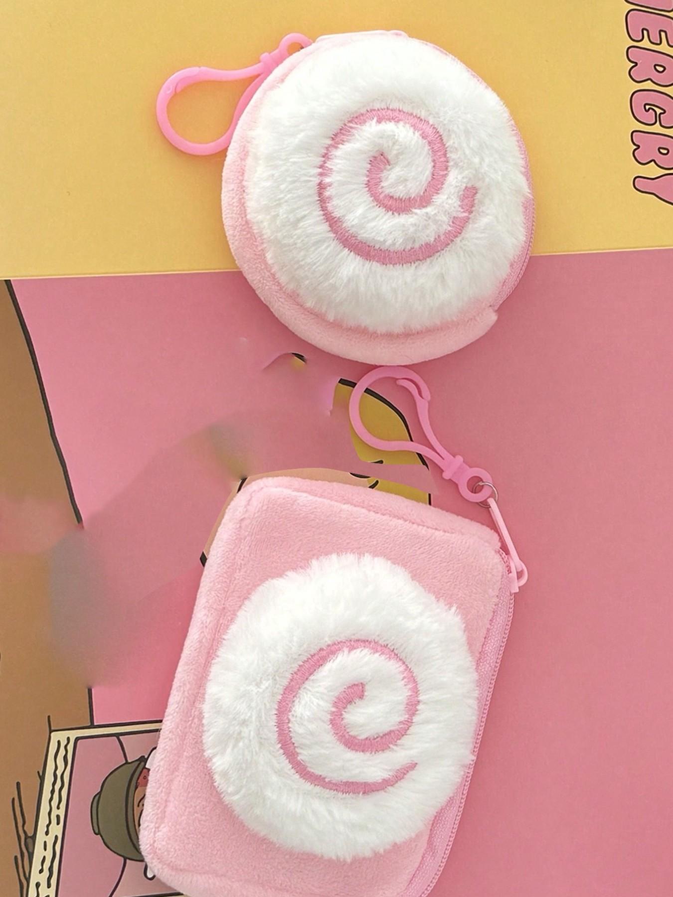 Cartoon Fish Shape Cute Wallet, Square and Round Options, Soft Faux Fur, Hand Washable, Zipper Pouch, Perfect Gift for Family Friends