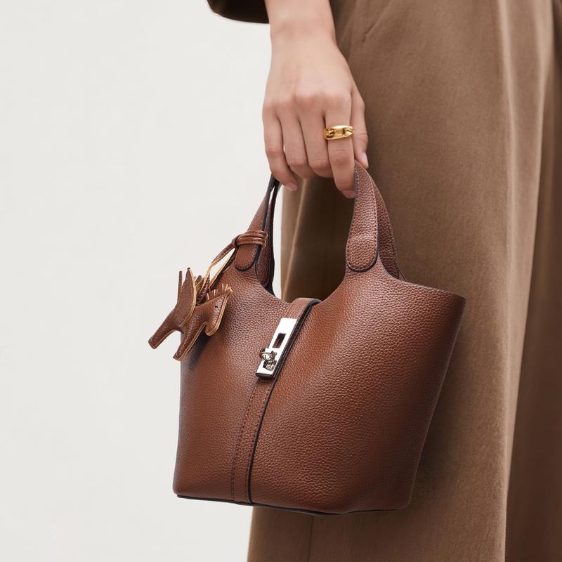 CN6004 Tote Bag for Women Vegan Leather Bucket Purse for Women Top Handle Handbag Shoulder Bag with Detachable Small Purse Yellow Brown TikTokShopHolidayHaul