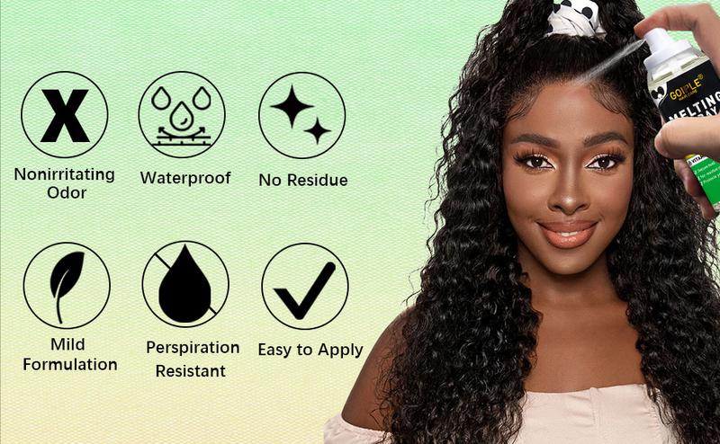 【Valentinesdaygift】Lace Melting Spray for Wigs - Extra Hold Adhesive for a Natural Look, Wig Glue Alternative with HD Wig Cap and Wig Band Haircare Blend Hairline