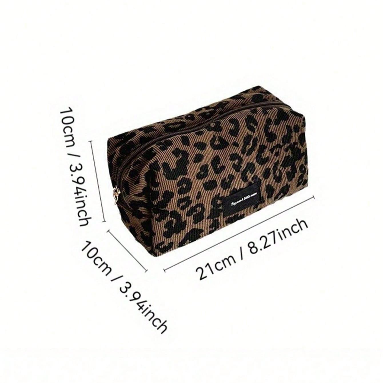 Large Capacity Leopard Print Makeup Bag, Gold Animal Pattern Cosmetic Storage, Cosmetics Organizer, Durable Polyester Material, Ideal for Women, Teens, Travelers, Vanity Makeup Organizer