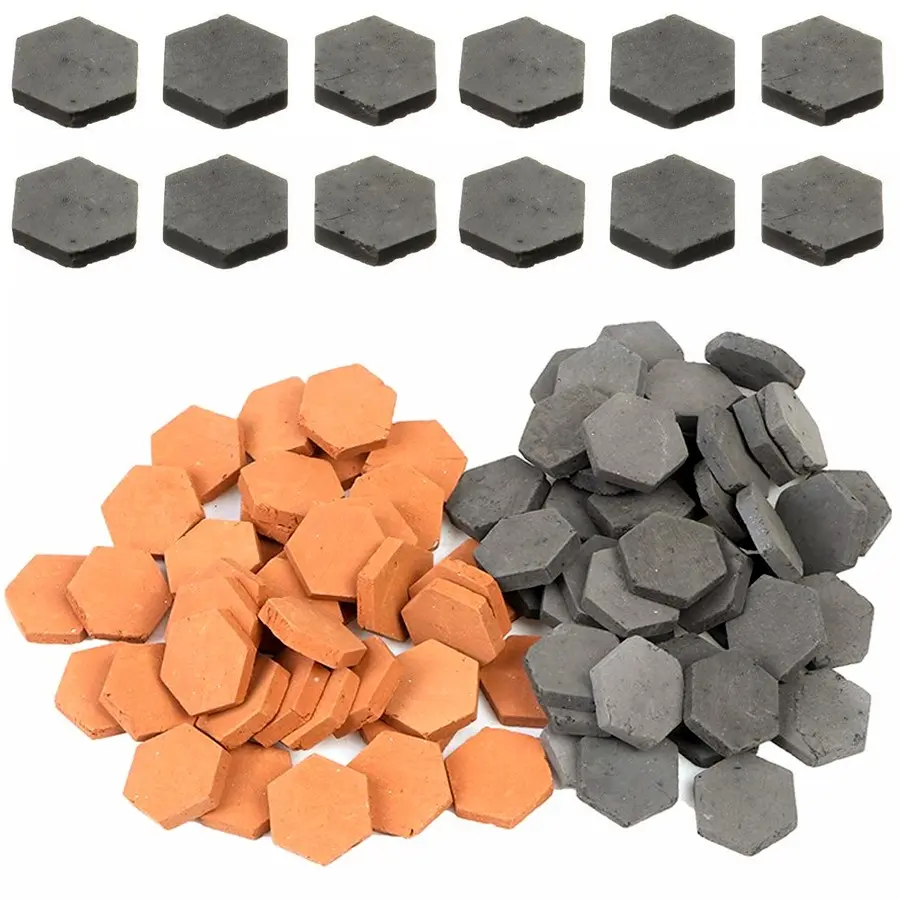 45pcs Miniature Hexagonal Brick Model, Small Simulation Building Blocks for Diorama Scene, Micro Landscape Material, DIY Craft Accessory for Dollhouse Garden & Architecture Making, Bricks Kit