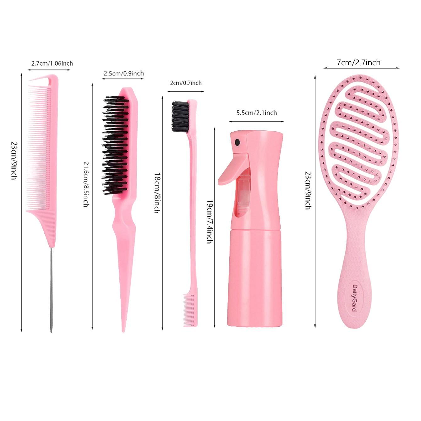 Ventilated Detangling Hair Comb with Random Section Clips, Ideal for Wet/dry Hair, Curl/wave/strand Types, Anti-Knot, Blowout, Scalp Massage