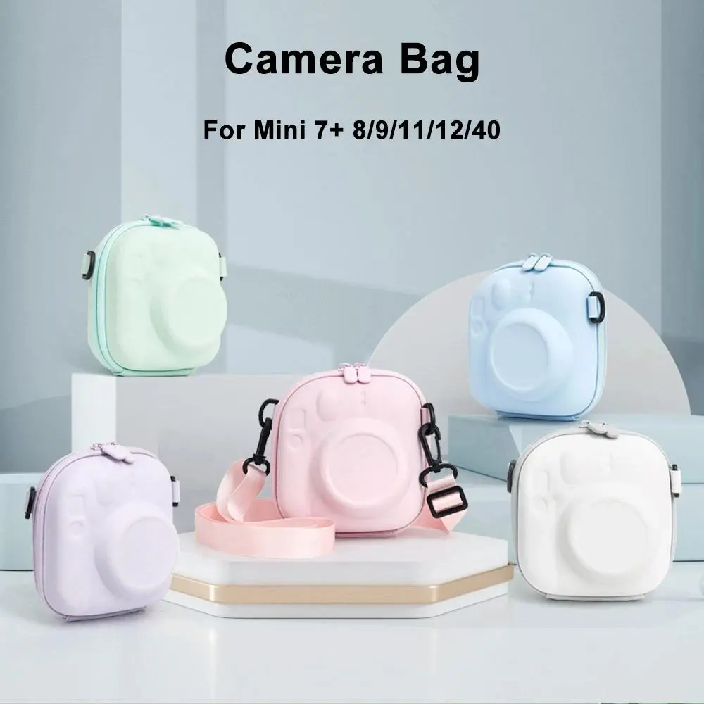 For Fujifilm Instax Mini 7+ 8/9/11/12/40 EVA Universal Hard Case Storage Bag Polaroid Camera Bag Shell with Shoulder Strap