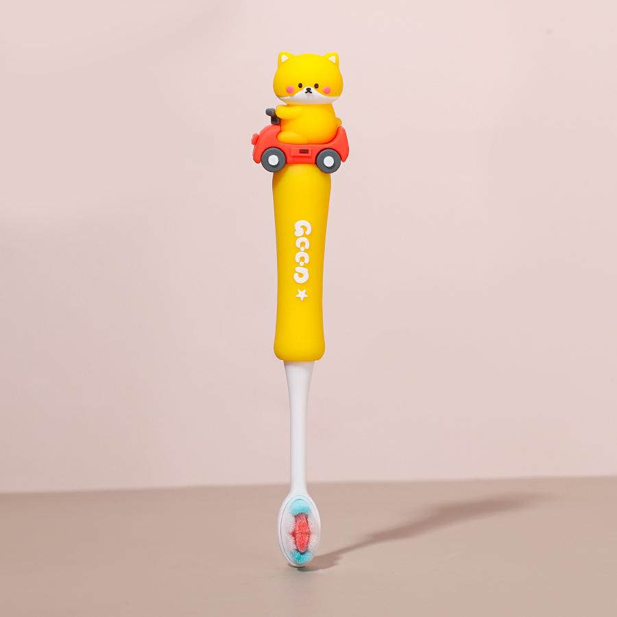 Cute Cartoon Children Soft Bristle Toothbrush, Animal Shape Design for Kids Ages 3-12, Protects Baby Teeth & Teething Period