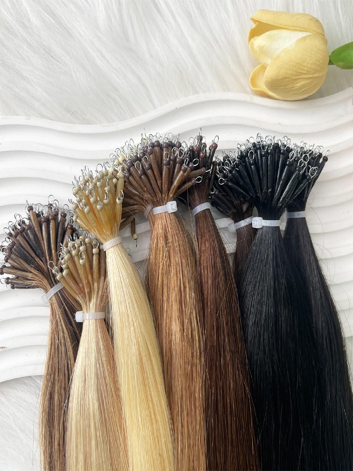 Human Hair Extension Pre-Bonded Micro Nano Rings, Beads Loop Nano Hair Extensions, Cold Fusion Nano Ring Extensions, 30g/pack