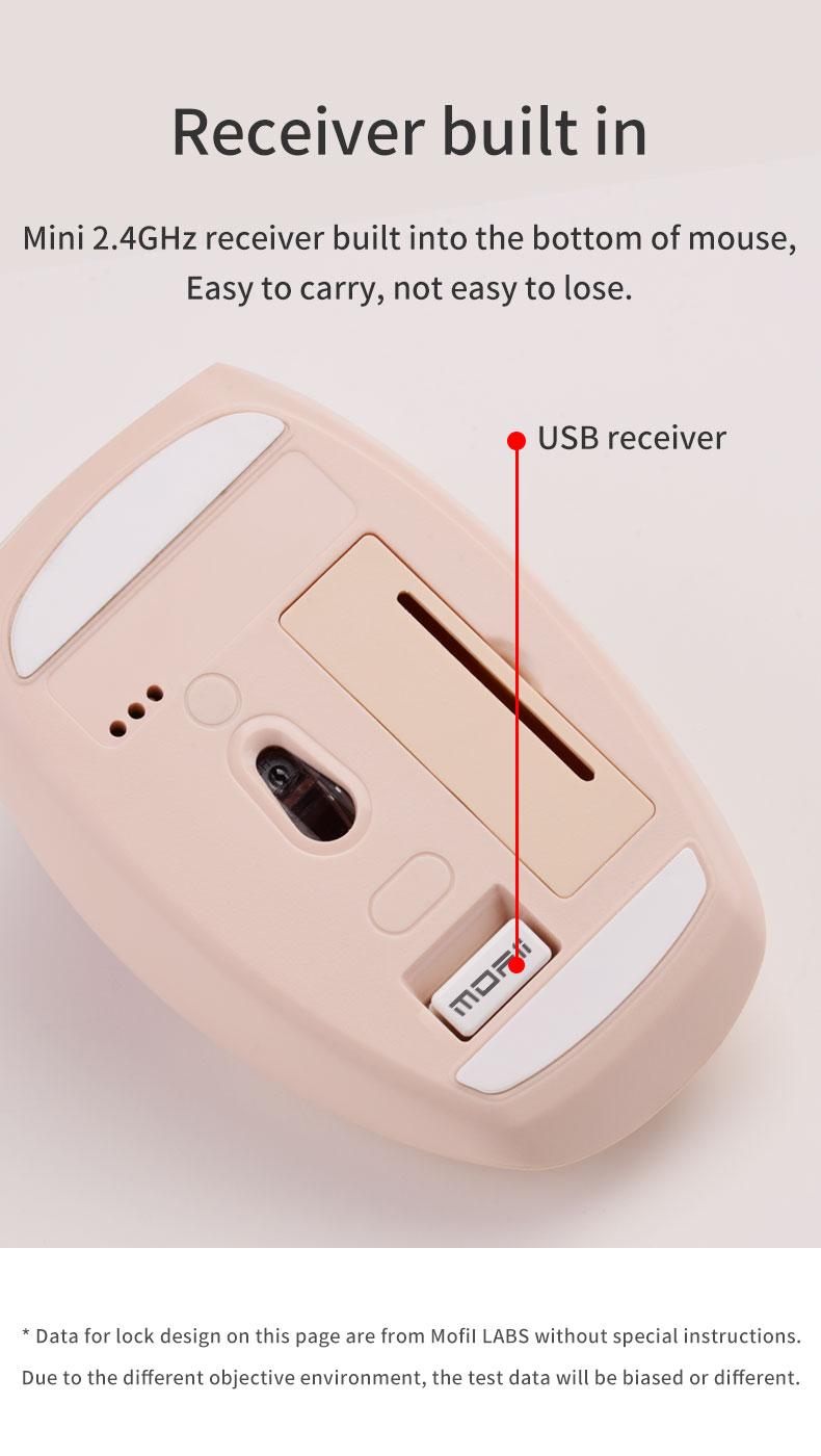 MOFii 1 Set Wireless Keyboard and Mouse Combo, Silent for Girls Office, Milk Tea Color Round Keycaps, Universal for Laptop/Desktop, US Qwerty (Batteries Not Included)