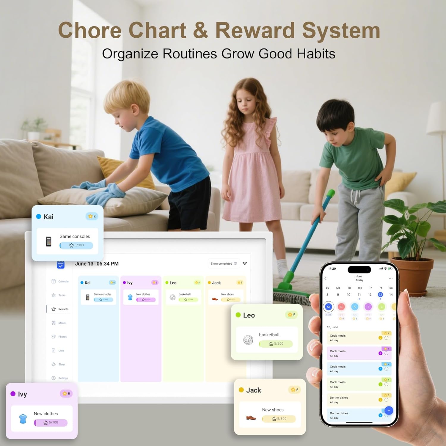 10.1 inch Wall Planner Digital Calendar & Chore Chart,  Touchscreen Interactive Display for Family Schedules, Hearth Display Digital Calendar,  for Organizing Your 2026 Year