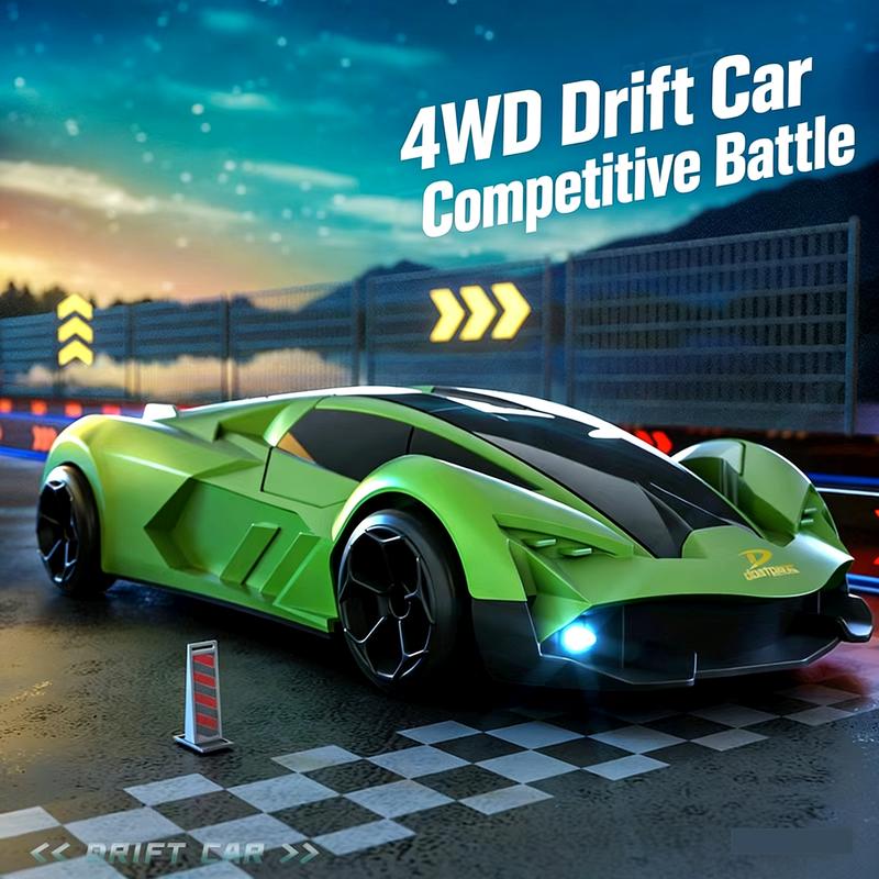 High-Speed Remote Control Drift Car with Lights, Realistic Design, 2.4g Controller, Includes Drifting Wheels, Perfect Birthday Gift, Rc Drift Car