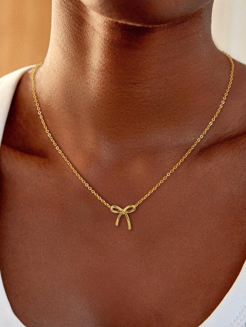 Bow Necklace choker - Dainty Cute Small Tiny Bow pendant Trendy Stylish necklace for women exquisite 2025 Fashion Jewelry Gift For Her