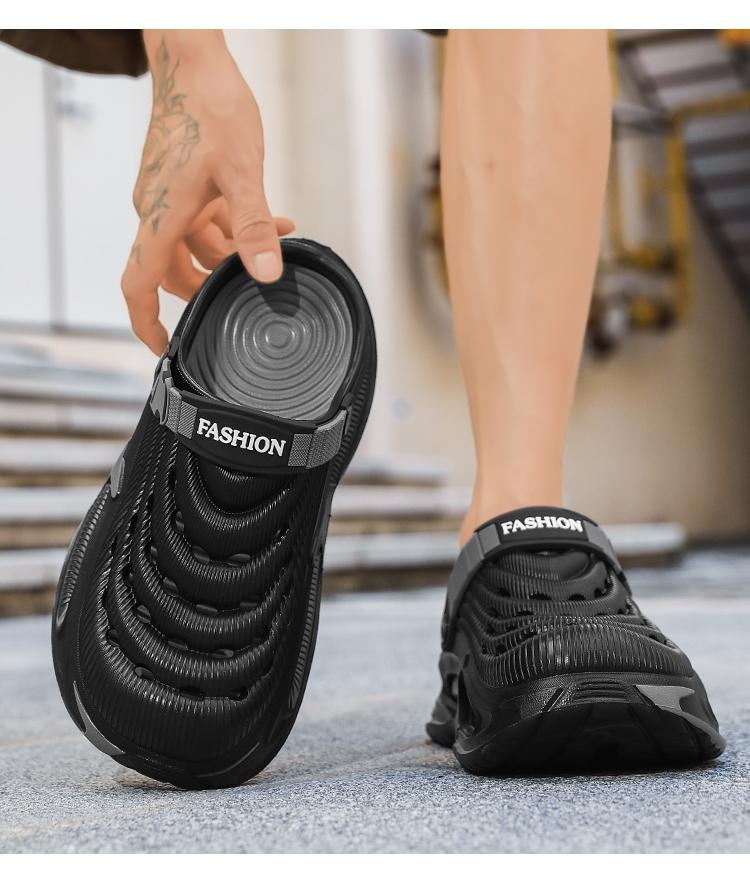 3 Color Functional Hole Slippers, Thick Sole Breathable One-Step, Fashion Woven Strap, Unisex Outdoor Casual Cool Sandals