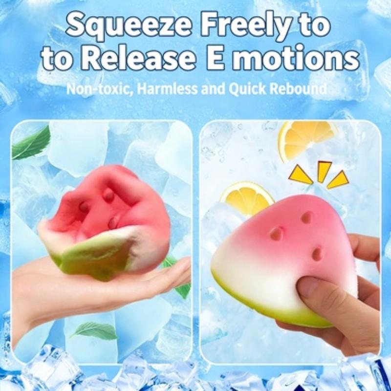 1/2/3/4pcs，Cute Watermelon Squishy Toys, Slow Rebound Stress Relief Finger Toy, Super Soft Squeeze Toy, Kids & Adults, Anxiety Relief Sensory Toy