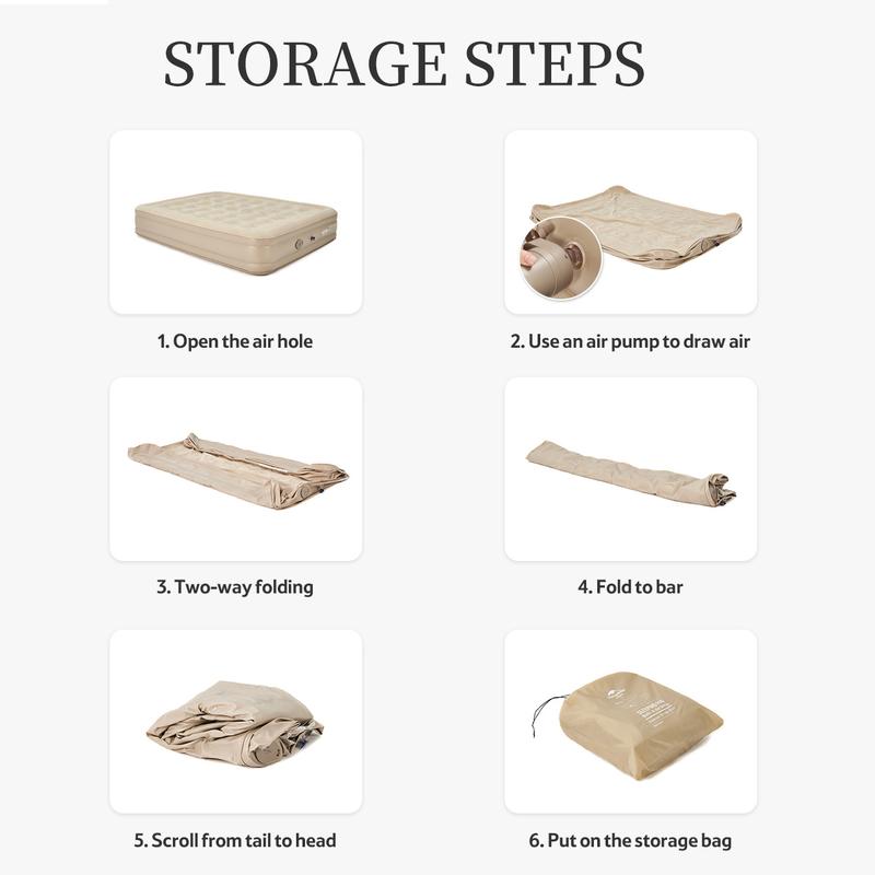 Naturehike Air Bed with Built-in electric Pump & Carry Bag, Double Height – Inflatable Mattress for Home & Camping – Ergonomic Support matress portable FathersDayGift