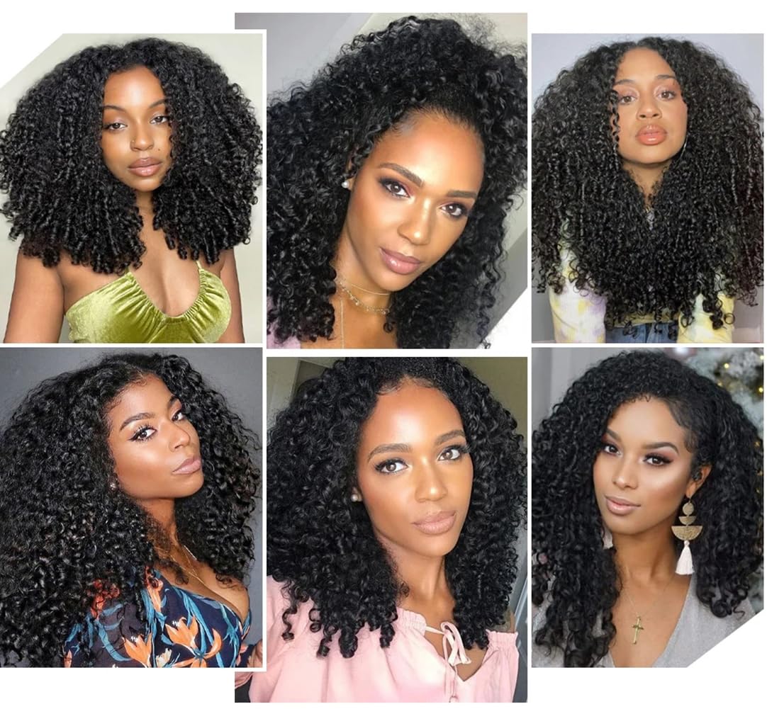 Karlami Loose Deep Wave 3/4 Bundles Human Hair Deep Curly Hair Bundles Burmese Curly Human Hair with Spriral End 3c4a Quick Weave Body Wave Bundles Straight Hair Bundles With 5x5 Closure Human Hair Bundles for Women Natural Black