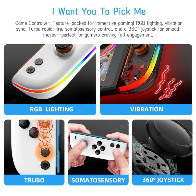 Magnetic RGB Joycons Game Controller for Switch 2 Joypad with Wrist Strap NS2 Gaming Joycon Lanyard Grip Switch Accessories Magnetic RGB Joycons Game Controller for Switch 2 Joypad with Wrist Strap NS2 Gaming Joycon Lanyard Grip Switch Accessories