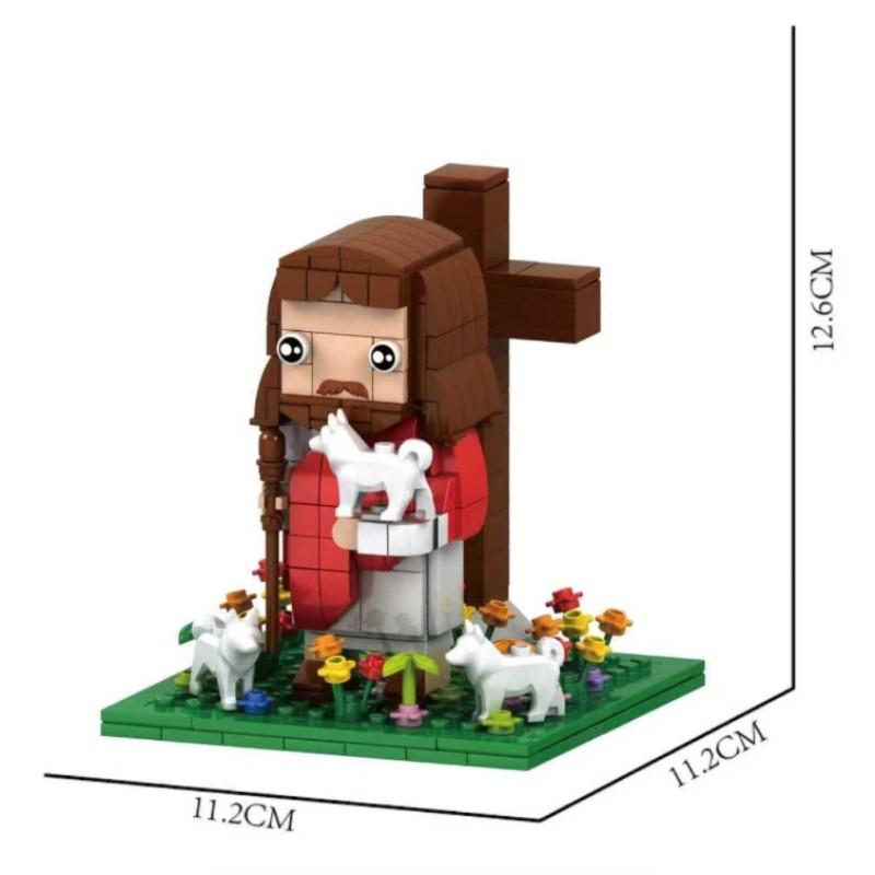 2026 Top Selling Ideal Toy Gift, Easter Gift 354 Pieces Religious Shaped Building Blocks Set, Shepherd Lamb Jesus, Perfect Desktop Display Gift