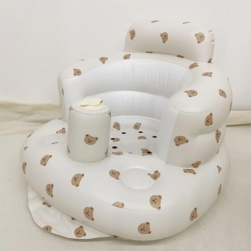 Baby Floor Chair for Sitting Up, Inflatable Baby Seat with Harness for Babies,Baby Seats for Infants, Blow Up Baby Chair with Built in Air Pump