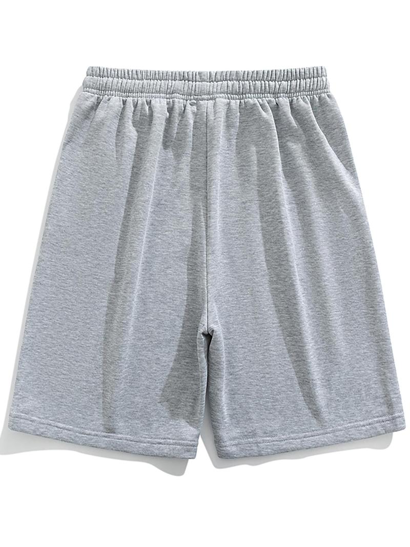 Men's Solid Color Drawstring Waist Shorts, Regular Fit Casual Comfy Breathable Shorts for Summer, Men's Bottoms for Daily Wear, Loungewear