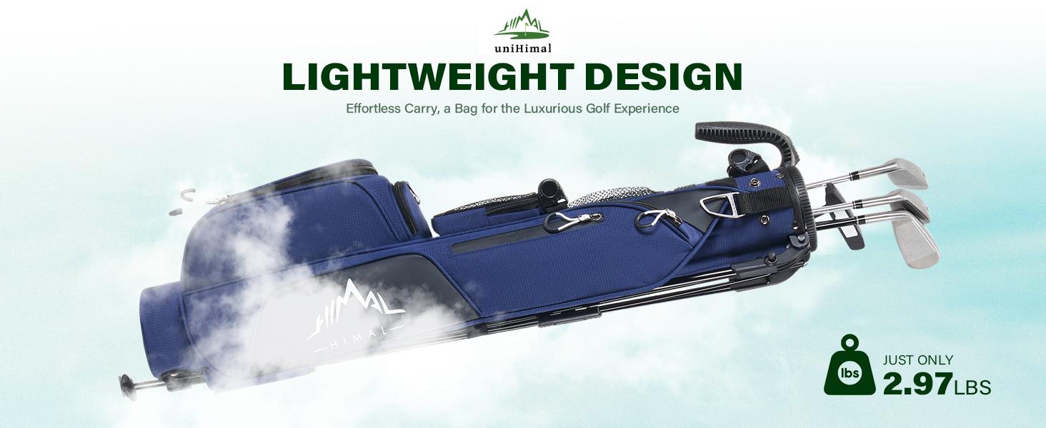 UNIHIMAL Par 3 Golf Lightweight Stand Carry Bag PRO with Dual Shoulder Straps –Pitch n Putt Golf Bag Easy to Carry and Durable for The Driving Range, and Executive Courses – 31.5 inches Tall