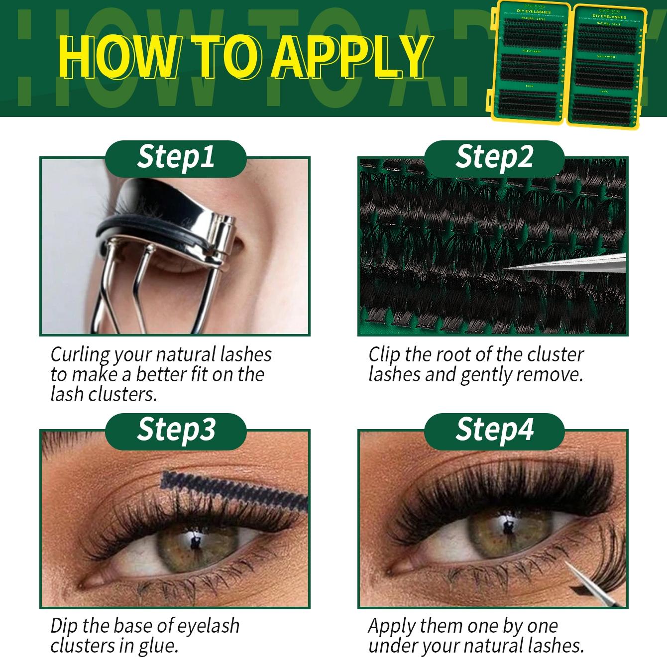 DIY False Lash Extensions, Natural Look with Dense D Curl, Mixed Length, Recyclable, Suitable for Various Makeup Styles, Home Use, DIY Eyelash Extensions, Eyelashes Extensions