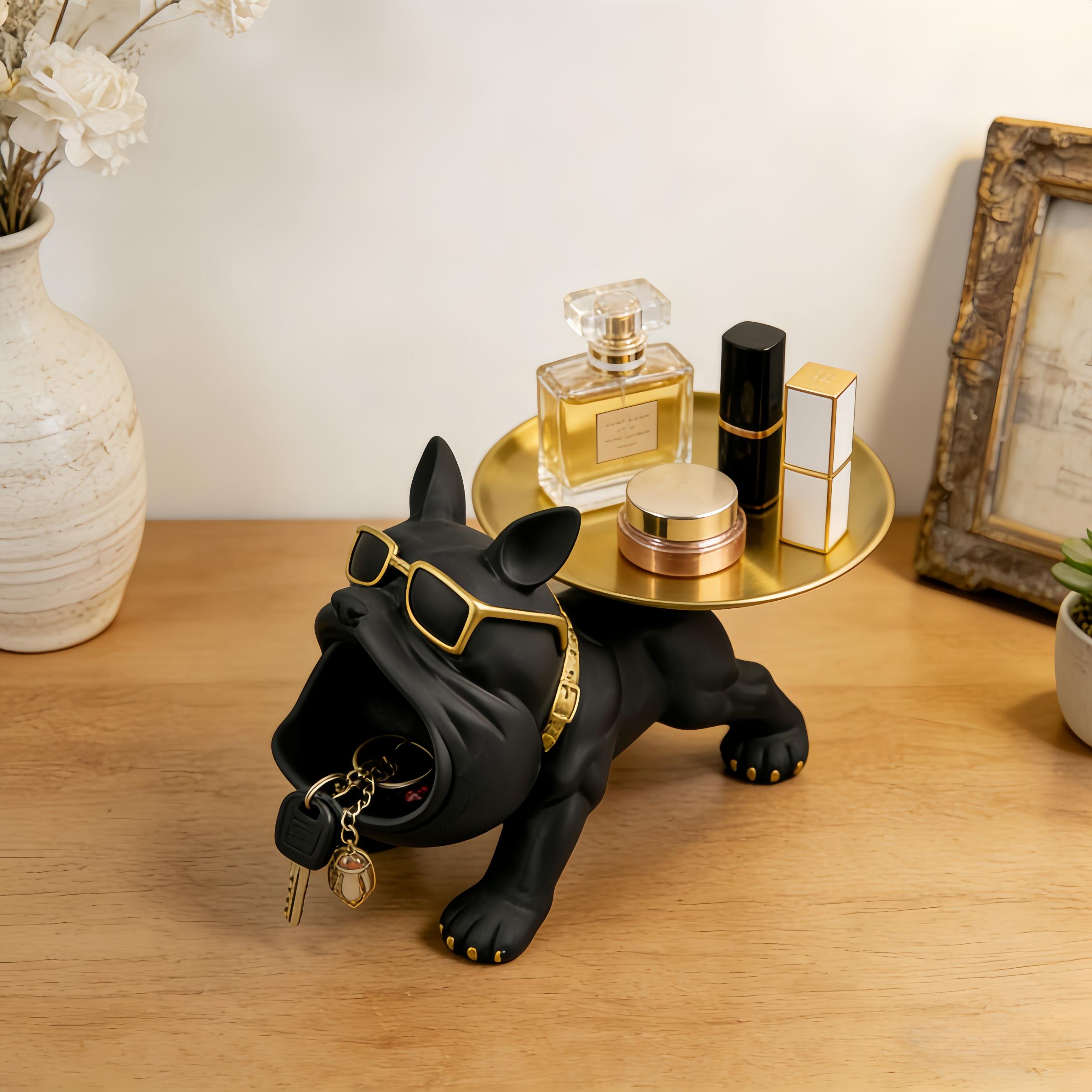 Large Mouth Bulldog Storage Figurine, Art Resin Dog Sculpture, Home Office Cafe Decor, Perfect Holiday Gift