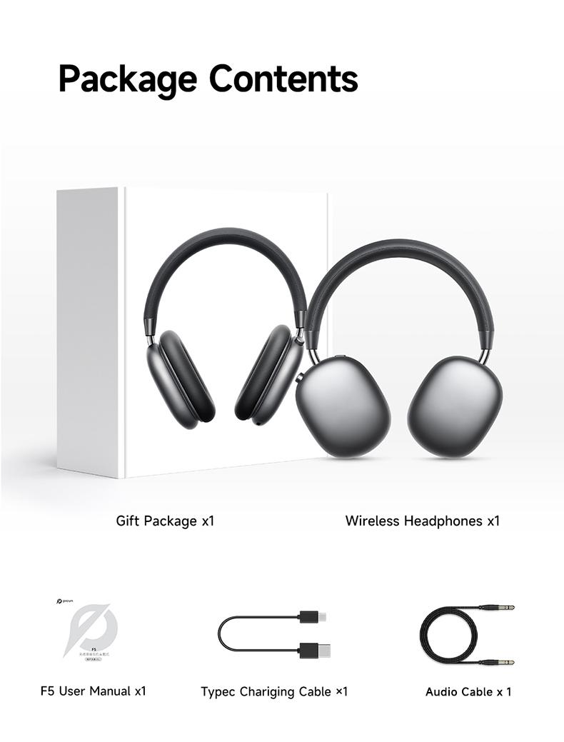 【Live broadcast exclusive】Picun F5 Wireless ANC Gym Headphones, -35dB noise cancellation headphones, Bluetooth 5.4 Low-Latency, Hi-Fi Audio, Personalized APP, Customizable EQ, comfortable for traveling and working, lightweight headset