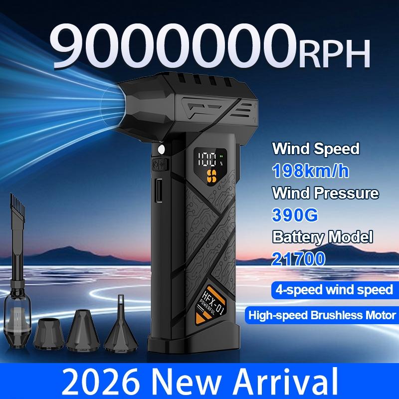 2026 New Handheld Brushless Fan, Strong Turbine Motor, 4 Speeds, Adjustable Wind, Rechargeable Battery, Portable, Multi-Use