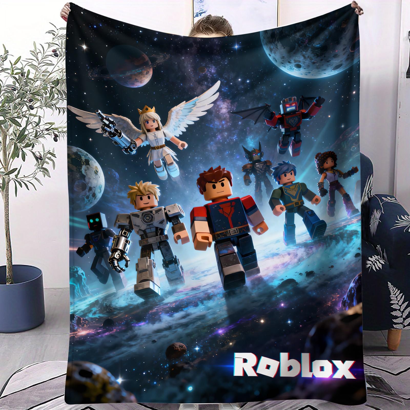 Roblox Printed Pattern Blanket, Suitable For All Seasons, Suitable For Beds, Sofas, Cars, Room Decorations, And Gifts, Suitable As a Gift For Children And Teenagers, a Single-Sided Printed Blanket