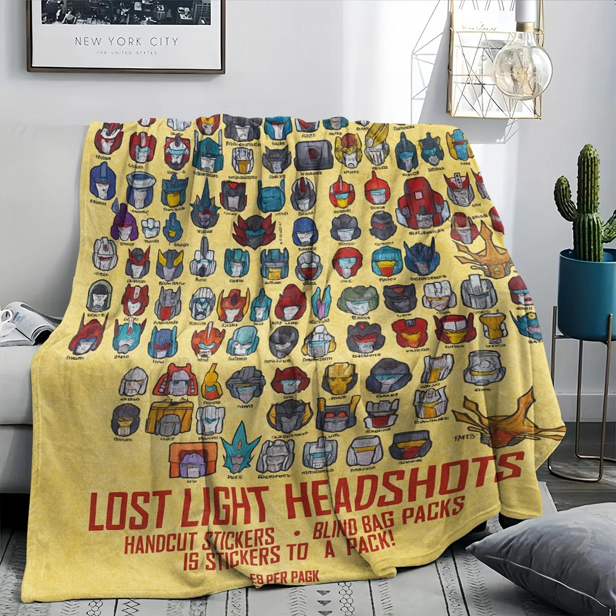 Transformers Lost Light Headset Vintage Plush Blanket, Soft Warm Multifunctional for Sofa Bed Car Office Camping, All-Season Gift
