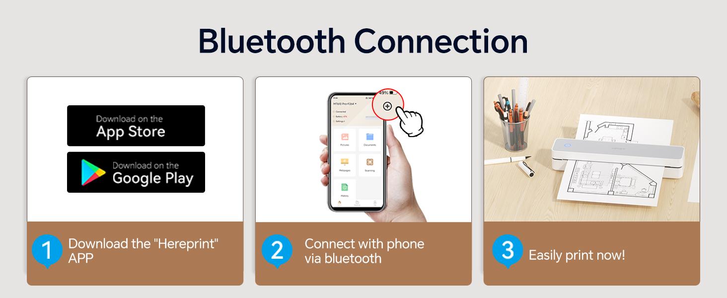 Portable Wireless Thermal Printer for US Letter & A4 Paper, Inkless Printing, Compatible with iOS, Android & Laptops – Ideal for Home, Office, Travel & Truck Drivers